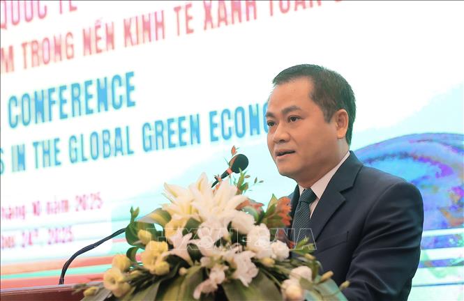 Chủ tịch Liên hiệp các tổ chức hữu nghị thành phố Đà Nẵng Nguyễn Ngọc Bình phát biểu khai mạc hội thảo. Ảnh: Trần Lê Lâm - TTXVN 