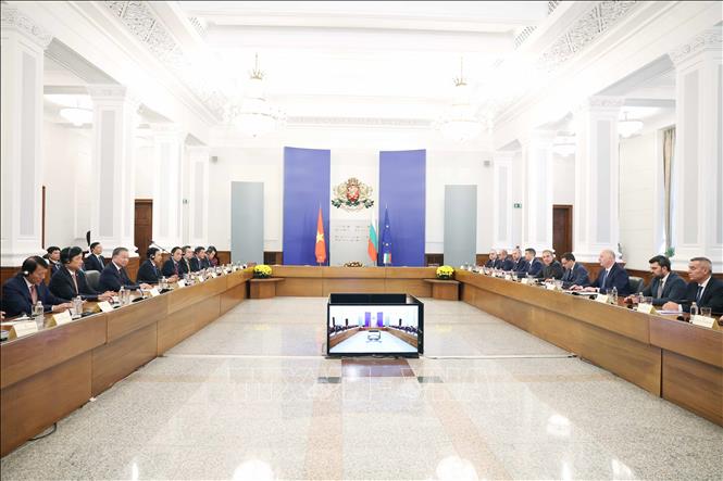 Tổng Bí thư Tô Lâm hội kiến Thủ tướng Bulgaria Rosen Zhelyazkov. Ảnh: Thống Nhất – TTXVN