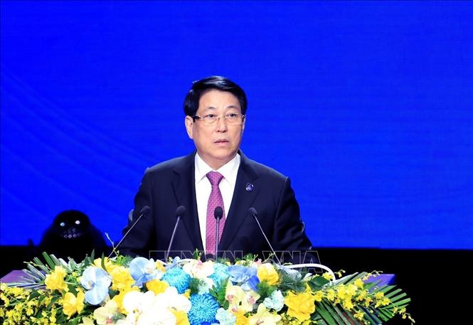 Vietnamese State President Luong Cuong delivers remarks at the opening session of the signing ceremony of the United Nations Convention against Cybercrime (also known as Hanoi Convention). VNA Photo