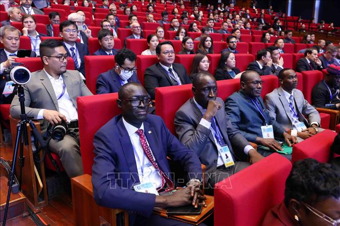 International delegates attending the Signing ceremony of the UN Convention against Cybercrime (the Hanoi Convention). Photo: VNA