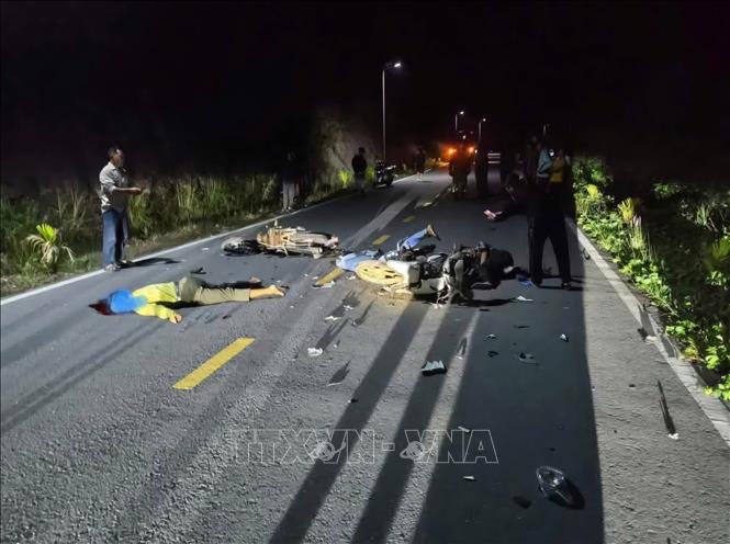 Hiện trường vụ tai nạn. Ảnh: TTXVN phát