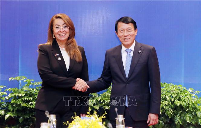 Bộ trưởng Bộ Công an Lương Tam Quang hội kiến bà Ghada Waly, Phó Tổng Thư ký Liên hợp quốc, Giám đốc điều hành Văn phòng Liên hợp quốc về phòng, chống ma túy và tội phạm (UNODC). Ảnh: Phạm Kiên - TTXVN