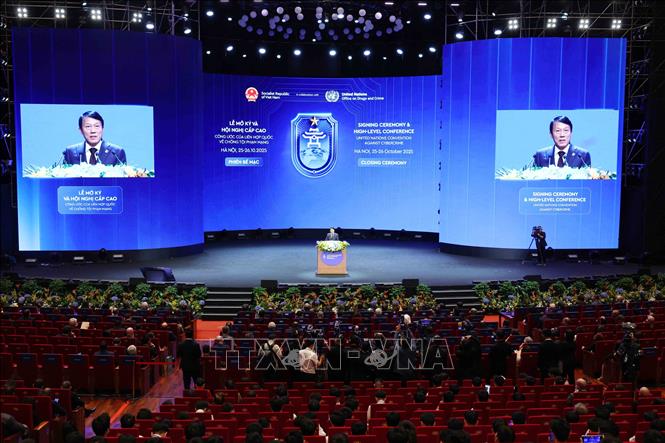 Phiên bế mạc Lễ mở ký Công ước Hà Nội. Ảnh: Phương Hoa - TTXVN