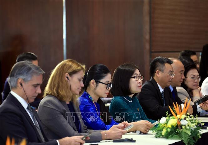 Các đại biểu tham gia buổi họp báo. Ảnh: Tuấn Anh - TTXVN