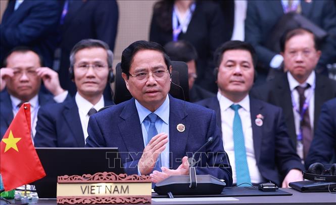 Prime Minister Pham Minh Chinh attends the 26th ASEAN-RoK Summit. Photo: Dương Giang-VNA
