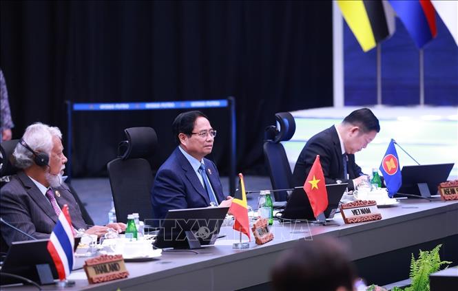 Prime Minister Pham Minh Chinh attends the 26th ASEAN-RoK Summit. Photo: Dương Giang-VNA