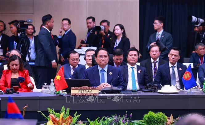 Prime Minister Pham Minh Chinh attends the 26th ASEAN-RoK Summit. Photo: Dương Giang-VNA