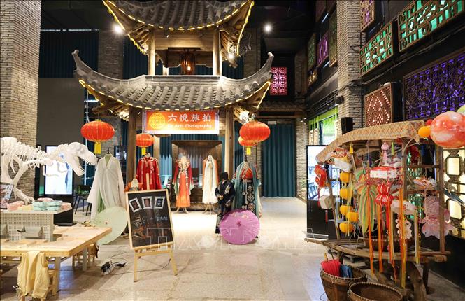 Không gian sáng tạo kết hợp với truyền thống tại bảo tàng Lục Duyệt, Tô Châu (Trung Quốc). Ảnh: Công Tuyên - PV TTXVN tại Trung Quốc