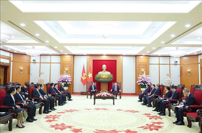 Tổng Bí thư Tô Lâm tiếp đồng chí Kikeo Khaykhamphithoune, Uỷ viên Bộ Chính trị, Phó Thủ tướng Lào. Ảnh: Thống Nhất – TTXVN