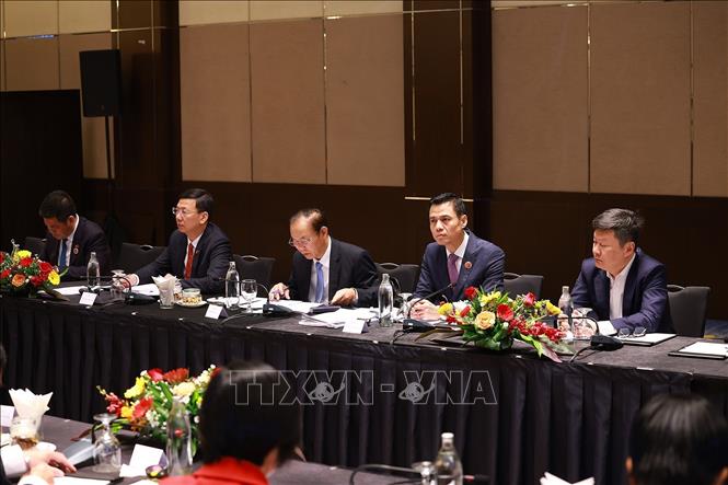 Lãnh đạo các bộ tham dự buổi làm việc. Ảnh: Dương Giang-TTXVN