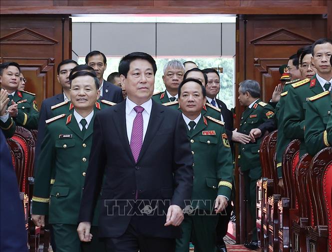 Chủ tịch nước Lương Cường dự Lễ kỷ niệm. Ảnh: Lâm Khánh - TTXVN