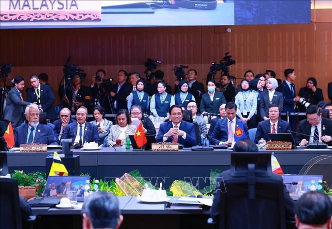 Thủ tướng Phạm Minh Chính tham dự và phát biểu tại Hội nghị Cấp cao ASEAN - Trung Quốc lần thứ 28. Ảnh: Dương Giang-TTXVN