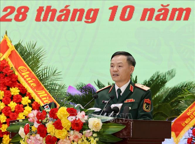 Thiếu tướng Lương Văn Kế, Tư lệnh Quân khu 3 phát biểu. Ảnh: Lâm Khánh - TTXVN