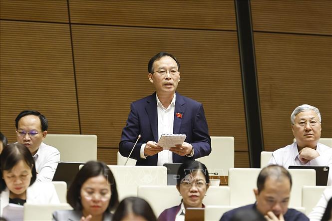 Đại biểu Quốc hội tỉnh Bắc Ninh Trần Văn Tuấn phát biểu. Ảnh: Doãn Tấn - TTXVN