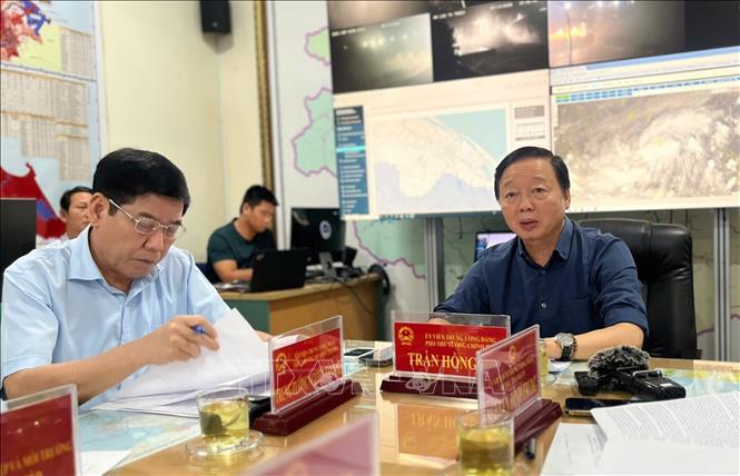 Phó Thủ tướng Trần Hồng Hà phát biểu tại buổi làm việc. Ảnh: Võ Dũng-TTXVN