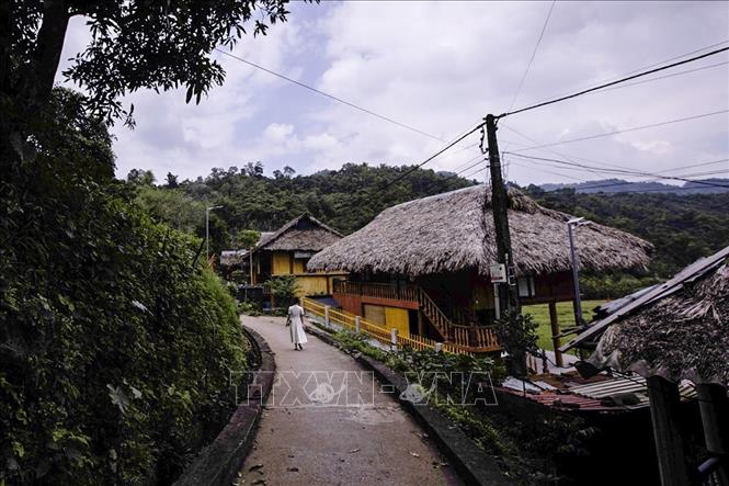 Khu cảnh bình yên ở bản Giang Mỗ. Ảnh: Trọng Đạt-TTXVN