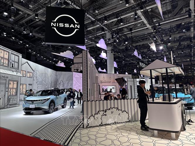 Khu trưng bày của hãng ô tô Nissan. Ảnh: Xuân Giao – Pv TTXVN tại Nhật Bản