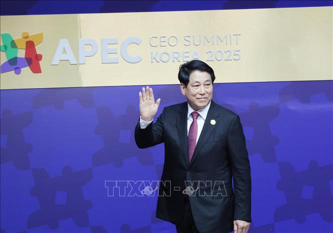 Chủ tịch nước Lương Cường dự Hội nghị Thượng đỉnh Doanh nghiệp APEC 2025. Ảnh: Lâm Khánh – TTXVN