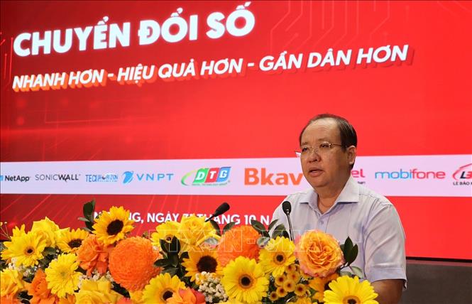 Phó Chủ tịch Thường trực UBND tỉnh An Giang Nguyễn Thanh Phong phát biểu tại hội thảo. Ảnh: Lê Huy Hải - TTXVN