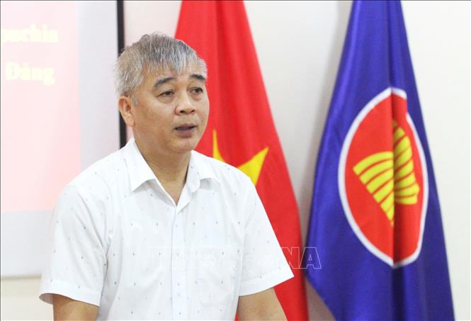 Ông Ngô Quốc Thái, Bí thư thứ nhất, Phó Bí thư Đảng ủy tại Campuchia phát biểu tại hội nghị. Ảnh: Hoàng Minh - PV TTXVN tại Campuchia