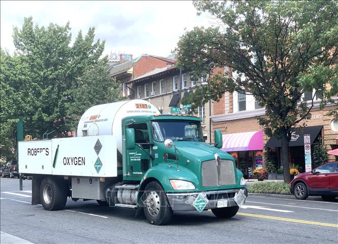 Xe tải hoạt động trên một tuyến phố ở trung tâm thủ đô Washington D.C. Ảnh: Ngọc Quang - PV TTXVN tại Mỹ