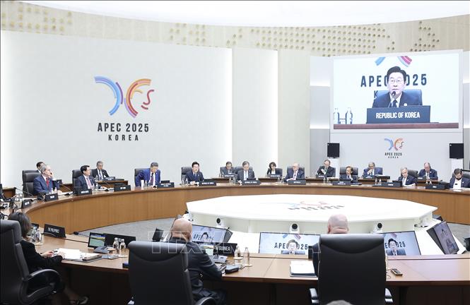 Tổng thống Hàn Quốc Lee Jae-myung phát biểu khai mạc. Ảnh: Lâm Khánh - TTXVN