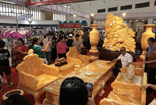A gemstone table and chair set. Photo: Tran Viet -VNA