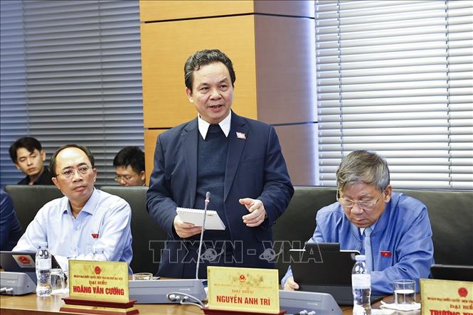 Đại biểu Quốc hội TP Hà Nội Hoàng Văn Cường phát biểu. Ảnh: Doãn Tấn - TTXVN