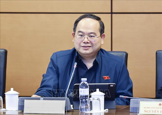 Đại biểu Quốc hội tỉnh Cao Bằng Quản Minh Cường phát biểu. Ảnh: Doãn Tấn - TTXVN