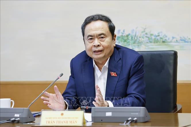 Chủ tịch Quốc hội Trần Thanh Mẫn, đại biểu Quốc hội TP Cần Thơ phát biểu. Ảnh: Doãn Tấn - TTXVN