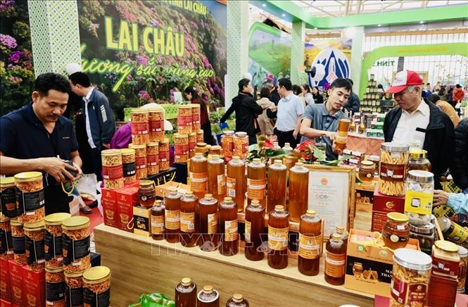 Khách tham quan mua sắm tại hội chợ. Ảnh: Trần Việt - TTXVN 