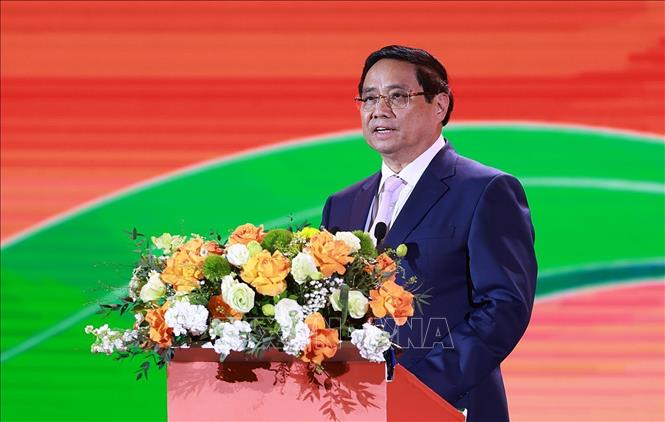 Prime Minister Pham Minh Chinh speaks at the closing ceremony of the Autumn Fair 2025 in Hanoi on November 3. VNA Photo: Dương Giang

