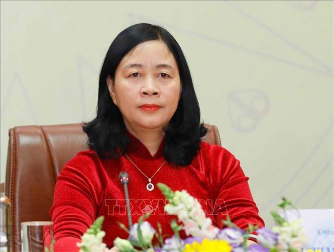 Đồng chí Bùi Thị Minh Hoài, Ủy viên Bộ Chính trị, Bí thư Trung ương Đảng, Bí thư Đảng ủy Mặt trận Tổ quốc, các đoàn thể Trung ương. Ảnh: TTXVN
