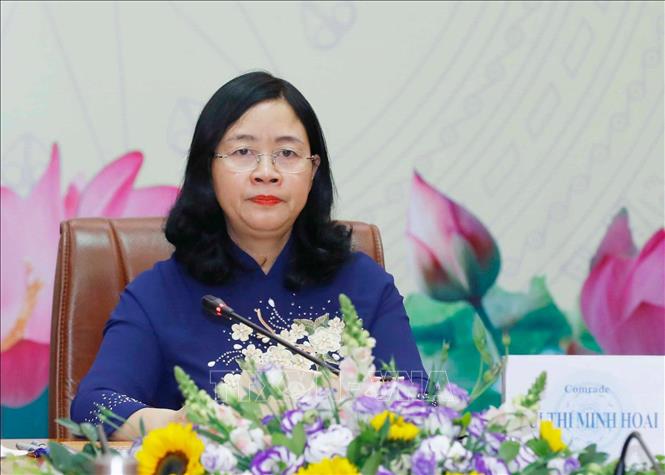 Đồng chí Bùi Thị Minh Hoài, Ủy viên Bộ Chính trị, Bí thư Trung ương Đảng, Bí thư Đảng ủy Mặt trận Tổ quốc, các đoàn thể Trung ương. Ảnh: TTXVN
