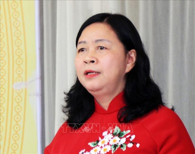 Đồng chí Bùi Thị Minh Hoài, Ủy viên Bộ Chính trị, Bí thư Trung ương Đảng, Bí thư Đảng ủy Mặt trận Tổ quốc, các đoàn thể Trung ương. Ảnh: TTXVN
