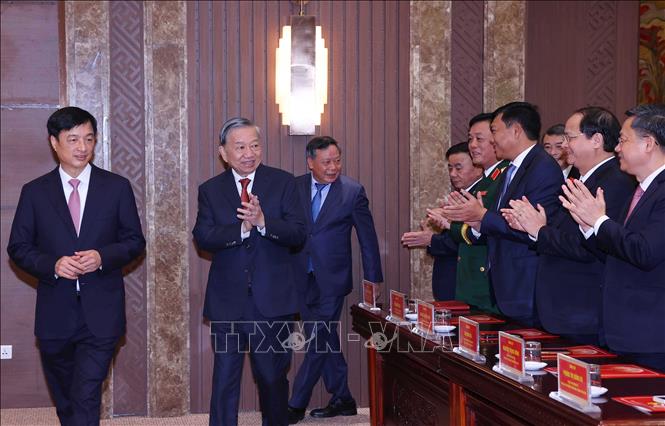 Tổng Bí thư Tô Lâm và các đại biểu dự hội nghị. Ảnh: Văn Điệp - TTXVN