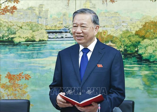 Tổng Bí thư Tô Lâm, đại biểu Quốc hội TP Hà Nội phát biểu. Ảnh: Doãn Tấn - TTXVN