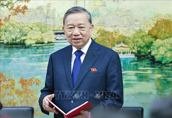 Tổng Bí thư Tô Lâm, đại biểu Quốc hội TP Hà Nội phát biểu. Ảnh: Doãn Tấn - TTXVN