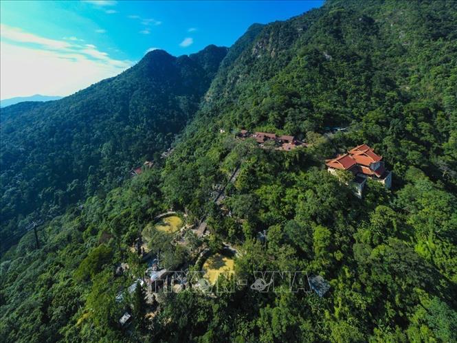 Hoa Yen Pagoda was built during the Ly Dynasty and has been restored many times throughout history. The pagoda is located halfway up the mountain, facing southwest. VNA Photo: Minh Đức