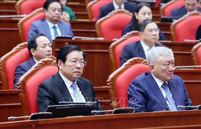 Các đại biểu tham dự phiên khai mạc Hội nghị lần thứ 14 Ban Chấp hành Trung ương Đảng khóa XIII. Ảnh: Thống Nhất- TTXVN