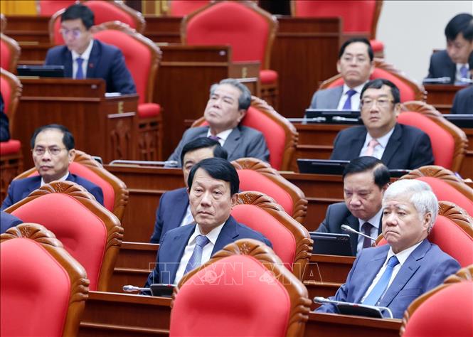 Các đại biểu tham dự phiên khai mạc Hội nghị lần thứ 14 Ban Chấp hành Trung ương Đảng khóa XIII. Ảnh: Thống Nhất- TTXVN