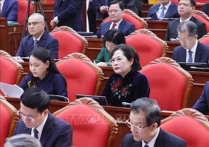 Các đại biểu tham dự phiên khai mạc Hội nghị lần thứ 14 Ban Chấp hành Trung ương Đảng khóa XIII. Ảnh: Thống Nhất- TTXVN