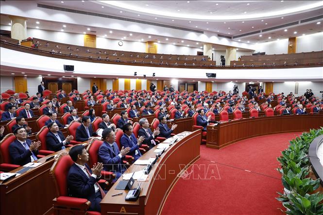 Các đại biểu tham dự phiên khai mạc Hội nghị lần thứ 14 Ban Chấp hành Trung ương Đảng khóa XIII. Ảnh: Thống Nhất- TTXVN