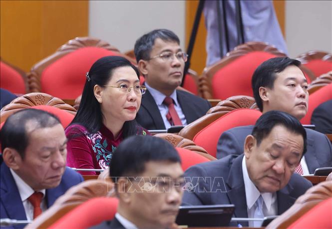 Các đại biểu tham dự phiên khai mạc Hội nghị lần thứ 14 Ban Chấp hành Trung ương Đảng khóa XIII. Ảnh: Thống Nhất- TTXVN