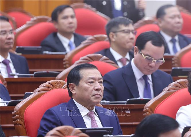 Các đại biểu tham dự phiên khai mạc Hội nghị lần thứ 14 Ban Chấp hành Trung ương Đảng khóa XIII. Ảnh: Thống Nhất- TTXVN