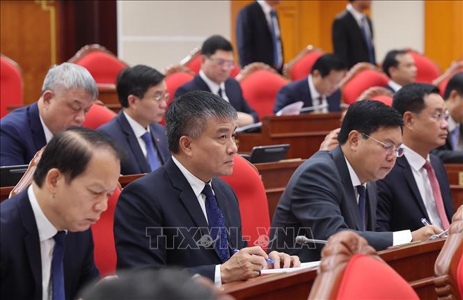 Các đại biểu tham dự phiên khai mạc Hội nghị lần thứ 14 Ban Chấp hành Trung ương Đảng khóa XIII. Ảnh: Lâm Khánh - TTXVN