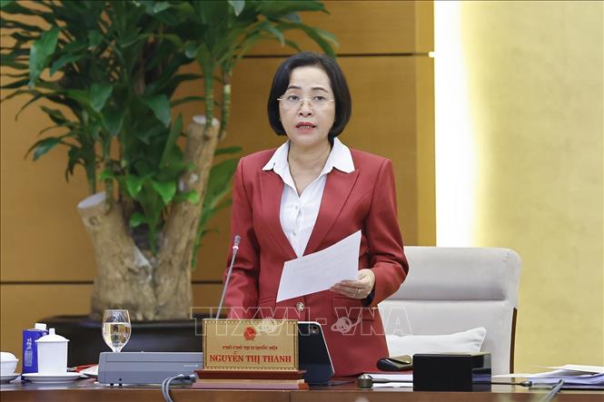Phó Chủ tịch Quốc hội Nguyễn Thị Thanh phát biểu. Ảnh: Doãn Tấn - TTXVN