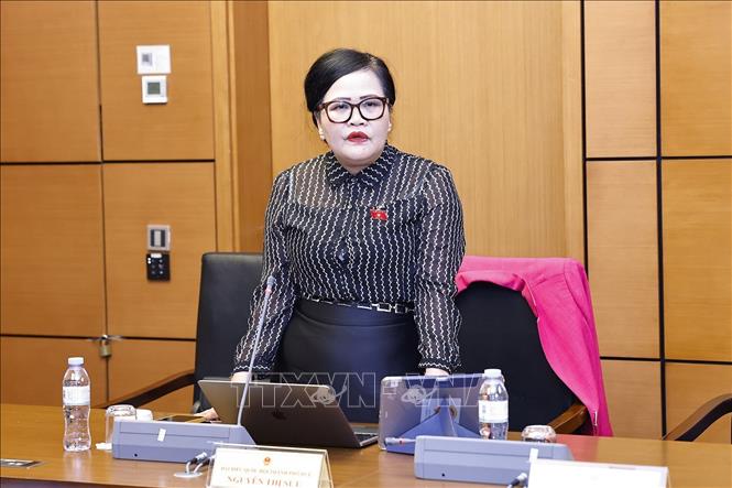 Đại biểu Quốc hội TP Huế Nguyễn Thị Sửu phát biểu. Ảnh: Doãn Tấn - TTXVN