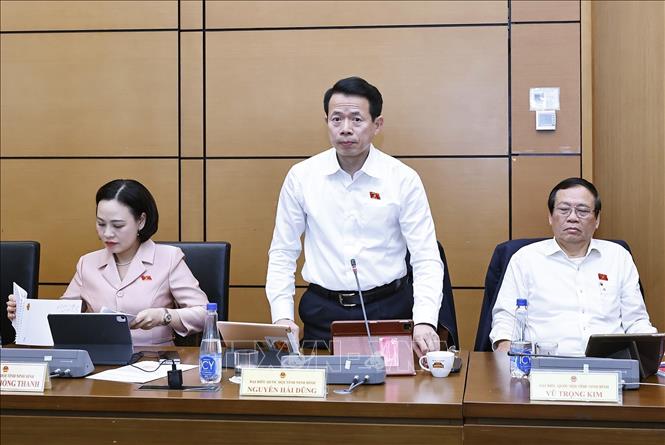 Đại biểu Quốc hội tỉnh Ninh Bình Nguyễn Hải Dũng phát biểu. Ảnh: Doãn Tấn - TTXVN