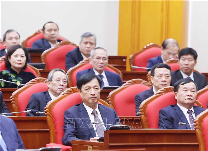 Các đại biểu dự phiên bế mạc Hội nghị lần thứ 14 Ban Chấp hành Trung ương Đảng khóa XIII. Ảnh: Thống Nhất - TTXVN